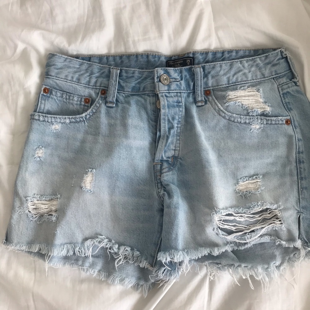 Abercrombie and Fitch distressed jean shorts
